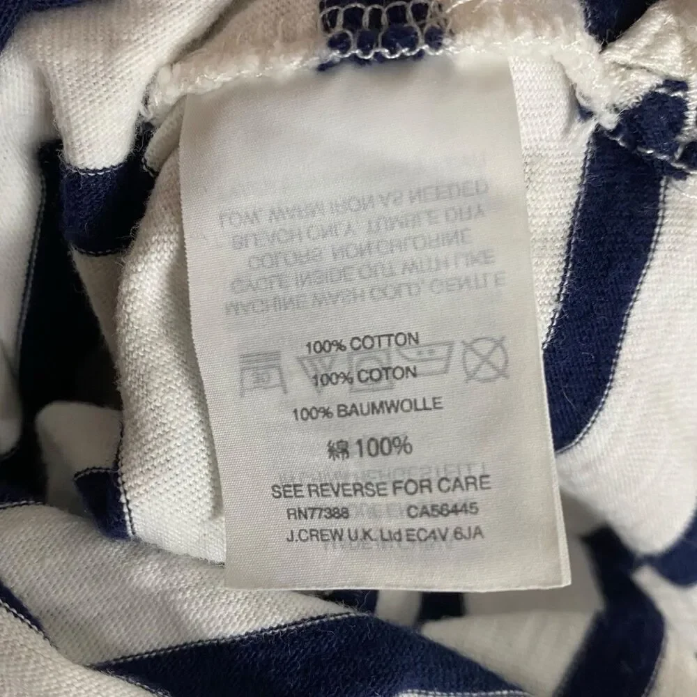 J Crew Shirt Womens XXS Nautical Striped L/S Coastal Whale Wildlife Society